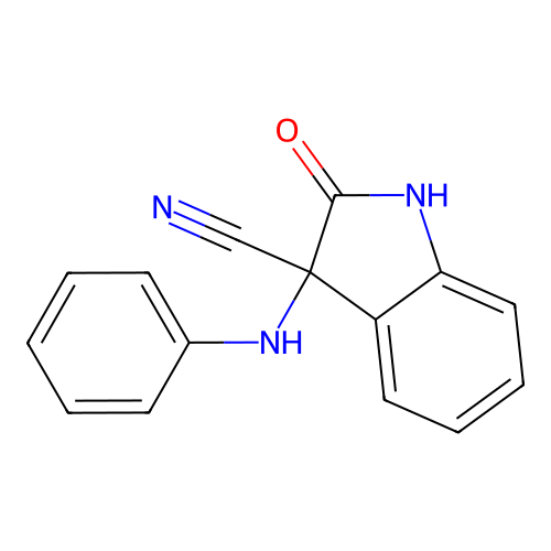 2-Oxo-3-phenylamino-2,3-dihydro-1H-indole-3-carbonitrile structure