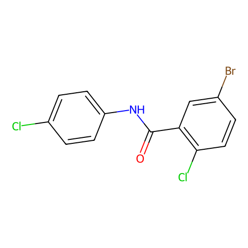 5-bromo-2-chloro-N-(4-chlorophenyl)benzamide structure