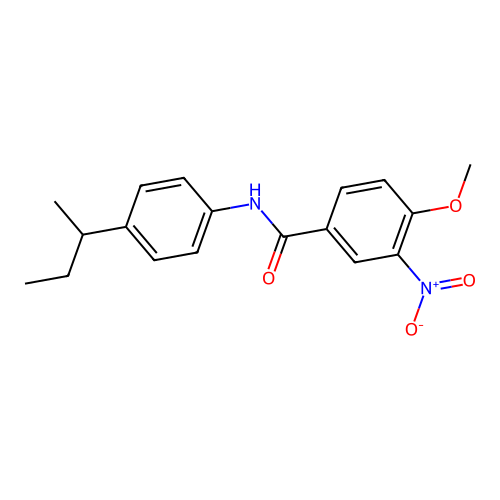 N-[4-(butan-2-yl)phenyl]-4-methoxy-3-nitrobenzamide structure