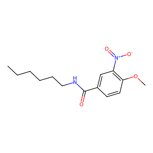 N-hexyl-4-methoxy-3-nitrobenzamide structure