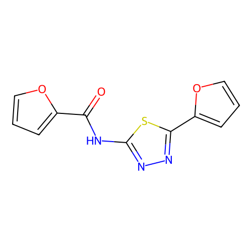 N-(5-(furan-2-yl)-1,3,4-thiadiazol-2-yl)furan-2-carboxamide structure