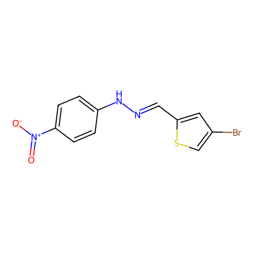 N-[(4-bromothiophen-2-yl)methylideneamino]-4-nitroaniline structure