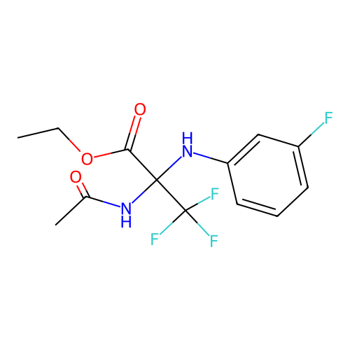 ethyl N-acetyl-3,3,3-trifluoro-2-[(3-fluorophenyl)amino]alaninate structure
