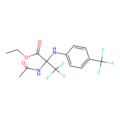 Ethyl 2-acetamido-3,3,3-trifluoro-2-[4-(trifluoromethyl)anilino]propionate structure