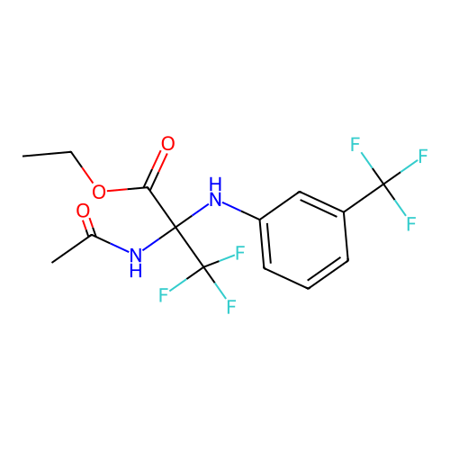 Ethyl 2-acetamido-3,3,3-trifluoro-2-[3-(trifluoromethyl)anilino]propionate structure