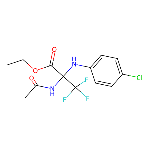 ethyl N-acetyl-2-[(4-chlorophenyl)amino]-3,3,3-trifluoroalaninate structure