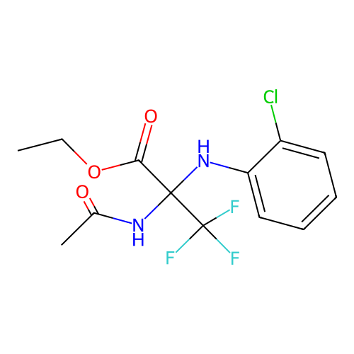 ethyl 2-(acetylamino)-N-(2-chlorophenyl)-3,3,3-trifluoroalaninate structure