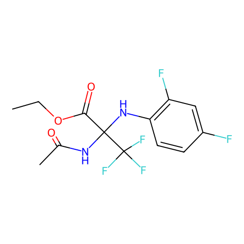 Ethyl 2-acetamido-2-(2,4-difluoroanilino)-3,3,3-trifluoropropionate structure