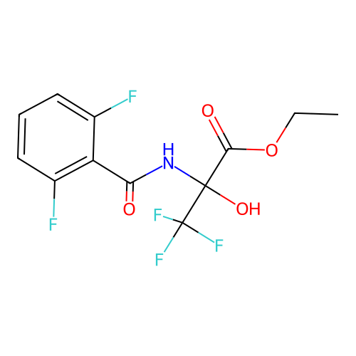 Ethyl 2-[(2,6-difluorobenzoyl)amino]-3,3,3-trifluoro-2-hydroxypropanoate structure