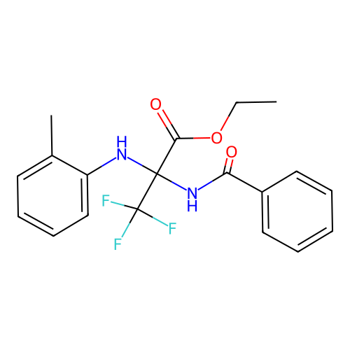 ethyl 2-benzamido-3,3,3-trifluoro-2-(o-tolylamino)propanoate structure