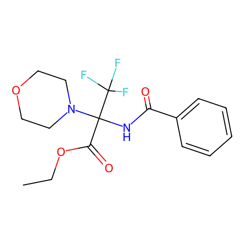 Ethyl 2-benzamido-3,3,3-trifluoro-2-morpholinopropionate structure