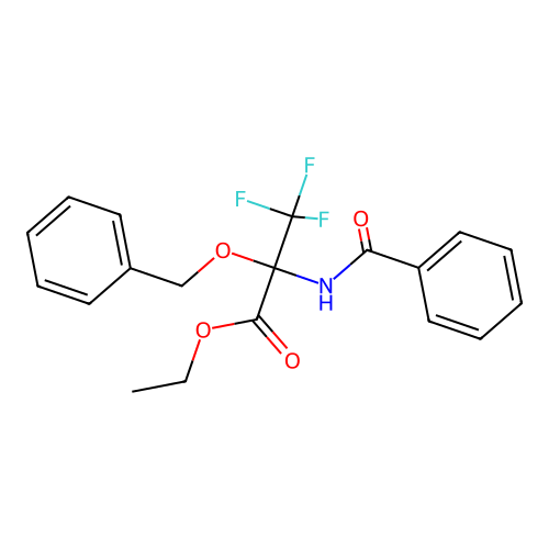 ethyl 2-(benzyloxy)-3,3,3-trifluoro-N-(phenylcarbonyl)alaninate structure
