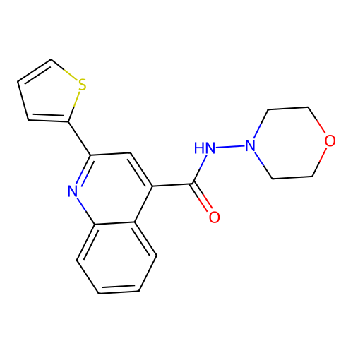 N-(4-morpholinyl)-2-(2-thienyl)-4-quinolinecarboxamide structure