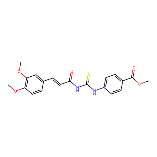 methyl 4-({[(2E)-3-(3,4-dimethoxyphenyl)prop-2-enoyl]carbamothioyl}amino)benzoate structure