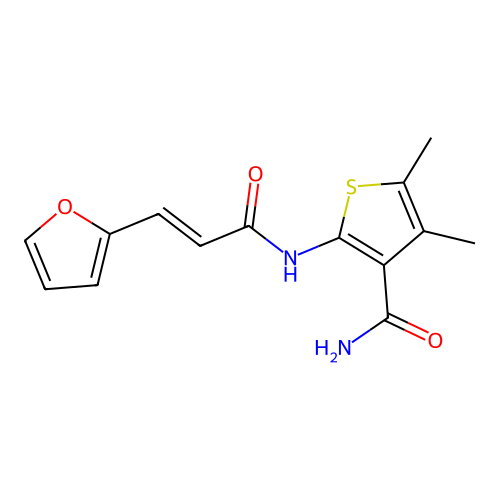 2-{[3-(2-Furyl)acryloyl]amino}-4,5-dimethyl-3-thiophenecarboxamide structure