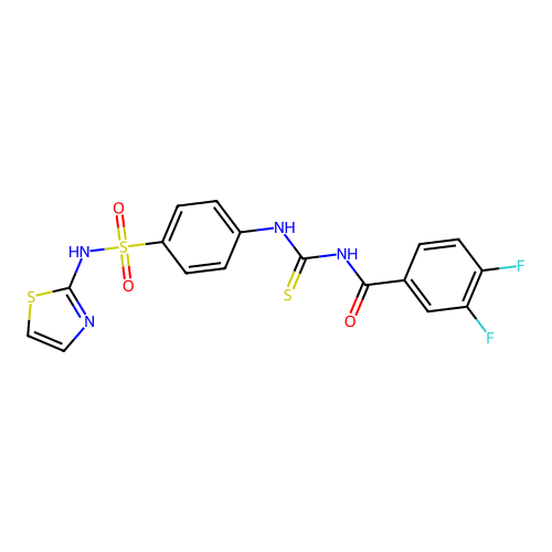 4-[3-(3,4-Difluoro-benzoyl)-thioureido]-N-thiazol-2-yl-benzenesulfonamide structure