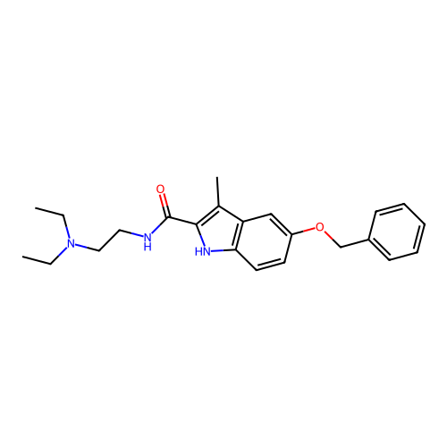 5-(benzyloxy)-N-[2-(diethylamino)ethyl]-3-methyl-1H-indole-2-carboxamide structure