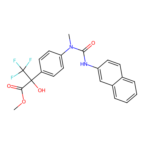 methyl 3,3,3-trifluoro-2-hydroxy-2-{4-[methyl(naphthalen-2-ylcarbamoyl)amino]phenyl}propanoate structure