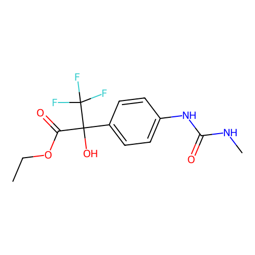 Ethyl 3,3,3-trifluoro-2-hydroxy-2-{4-[(methylcarbamoyl)amino]phenyl}propanoate structure