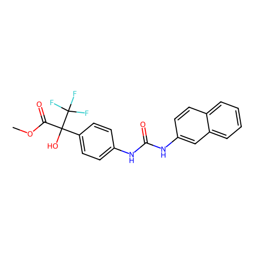 Methyl 3,3,3-trifluoro-2-hydroxy-2-[4-(naphthalen-2-ylcarbamoylamino)phenyl]propanoate structure