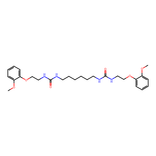 1,1'-Hexane-1,6-diylbis{3-[2-(2-methoxyphenoxy)ethyl]urea} structure