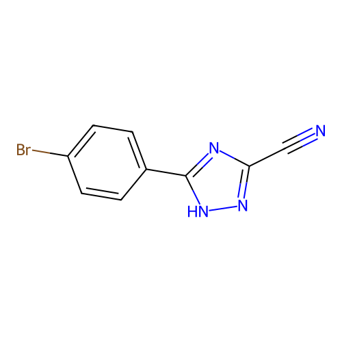 5-(4-bromophenyl)-1H-1,2,4-triazole-3-carbonitrile structure