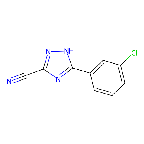 5-(3-chlorophenyl)-1H-1,2,4-triazole-3-carbonitrile structure
