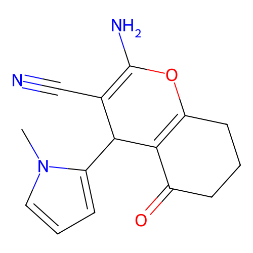 2-Amino-4-(1-methyl-1H-pyrrol-2-yl)-5-oxo-5,6,7,8-tetrahydro-4H-chromene-3-carbonitrile structure