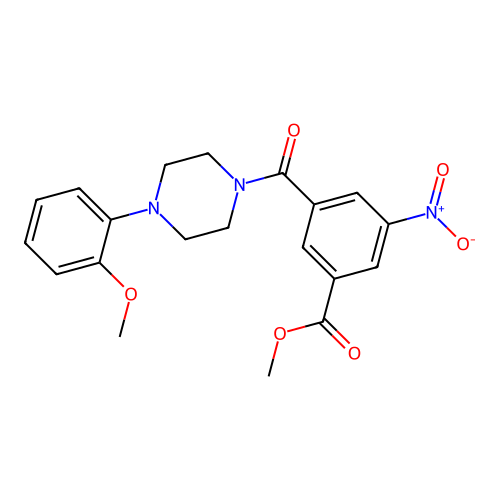 Methyl 3-[4-(2-methoxyphenyl)piperazine-1-carbonyl]-5-nitrobenzoate structure