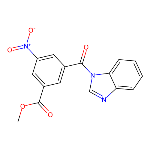 methyl 3-(1H-benzimidazol-1-ylcarbonyl)-5-nitrobenzoate structure
