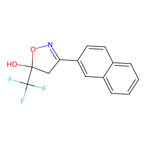 3-(2-Naphthyl)-5-(trifluoromethyl)-4,5-dihydroisoxazol-5-ol structure