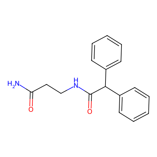 N-(2-carbamoylethyl)-2,2-diphenylacetamide structure