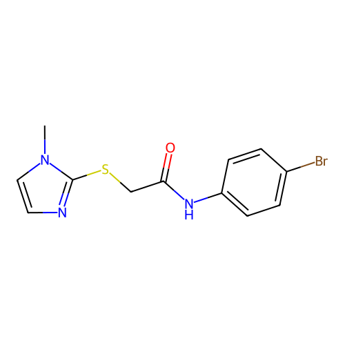 N-(4-bromophenyl)-2-[(1-methyl-1H-imidazol-2-yl)sulfanyl]acetamide structure