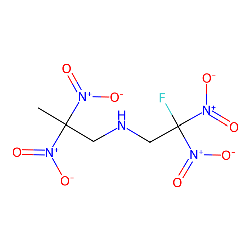 N-(2-fluoro-2,2-dinitroethyl)-2,2-dinitropropan-1-amine structure