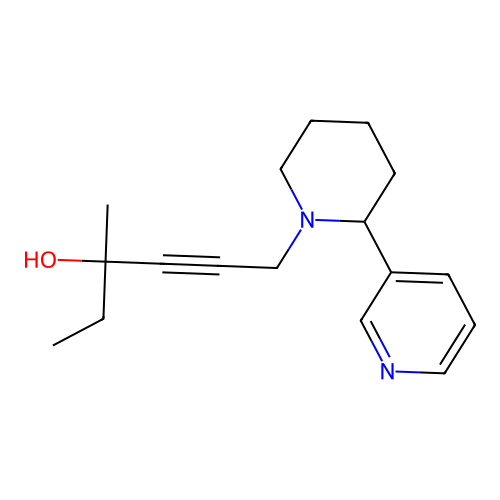 3-Methyl-6-(2-(3-pyridyl)piperidyl)hex-4-yn-3-ol structure