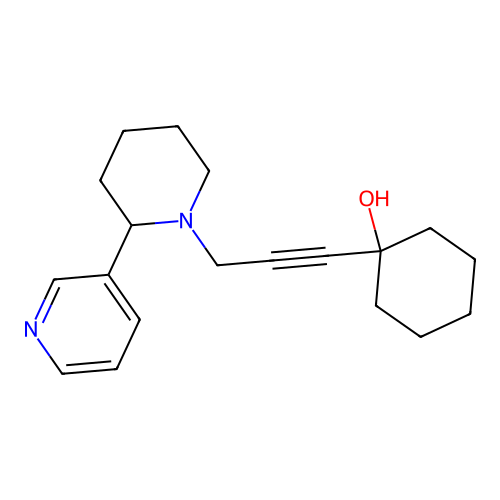 1-{3-[2-(Pyridin-3-yl)piperidin-1-yl]prop-1-yn-1-yl}cyclohexanol structure