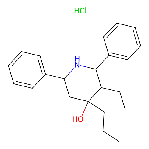 3-Ethyl-2,6-diphenyl-4-propylpiperidin-4-ol hydrochloride structure
