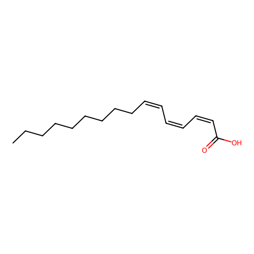 (2Z,4Z,6Z)-hexadeca-2,4,6-trienoic acid structure