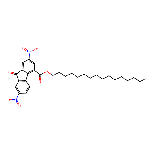 hexadecyl 2,7-dinitro-9-oxo-9H-fluorene-4-carboxylate structure