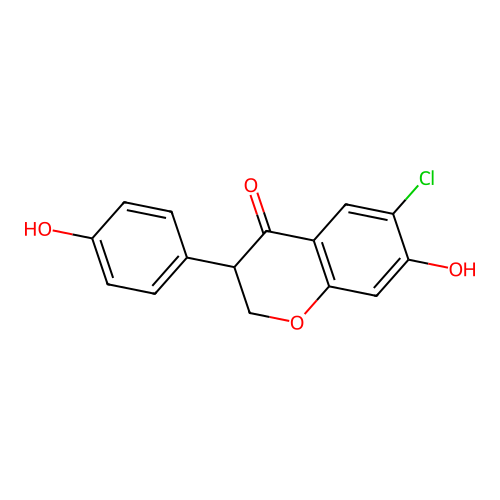 6-Chloro-2,3-dihydro-7-hydroxy-3-(4-hydroxyphenyl)-4H-1-benzopyran-4-one structure