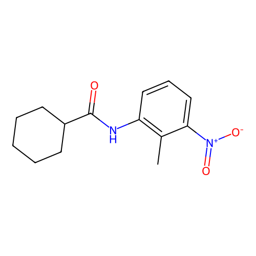 N-(2-methyl-3-nitrophenyl)cyclohexanecarboxamide structure