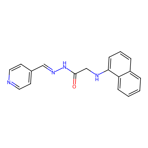 2-(1-naphthylamino)-N'-(4-pyridinylmethylene)acetohydrazide structure