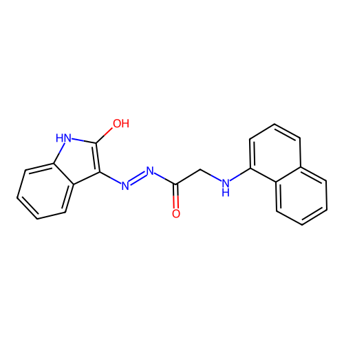 2-(naphthalen-1-ylamino)-N'-(2-oxoindol-3-yl)acetohydrazide structure