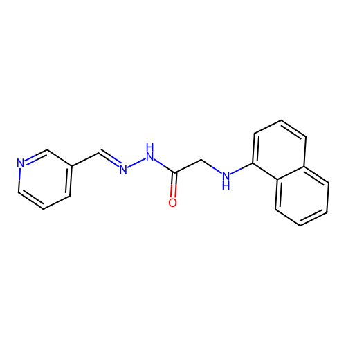 (E)-2-(naphthalen-1-ylamino)-N'-(pyridin-3-ylmethylene)acetohydrazide structure