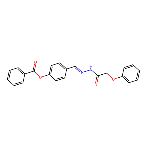 (E)-4-((2-(2-phenoxyacetyl)hydrazono)methyl)phenyl benzoate structure
