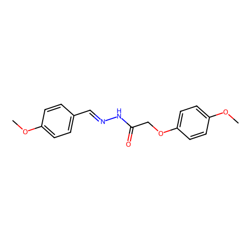 (E)-N'-(4-methoxybenzylidene)-2-(4-methoxyphenoxy)acetohydrazide structure