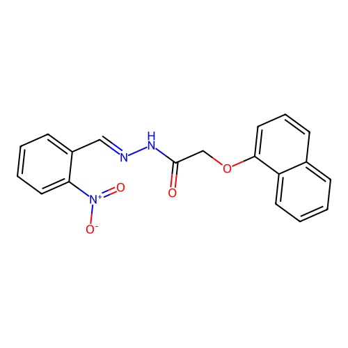 (E)-2-(naphthalen-1-yloxy)-N'-(2-nitrobenzylidene)acetohydrazide structure