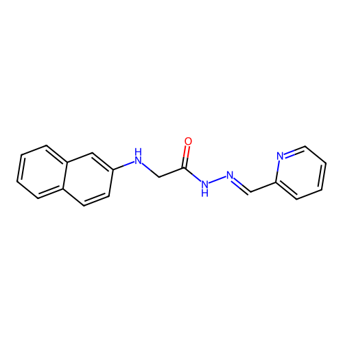 2-(naphthalen-2-ylamino)-N-[(E)-pyridin-2-ylmethylideneamino]acetamide structure