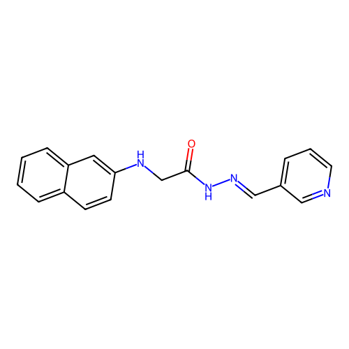 2-(naphthalen-2-ylamino)-N'-[(E)-pyridin-3-ylmethylidene]acetohydrazide (non-preferred name) structure