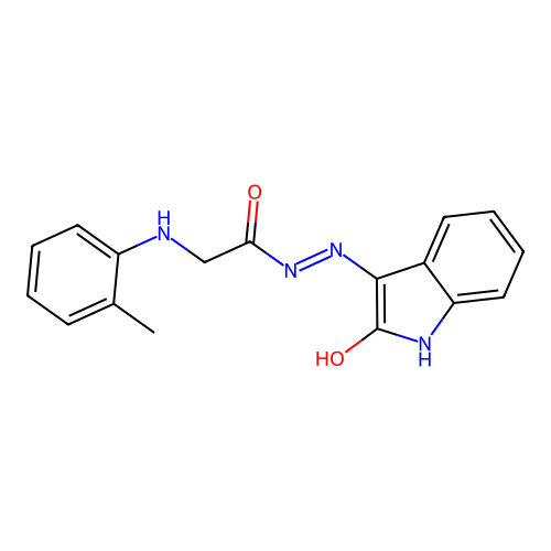 (E)-N'-(2-oxoindolin-3-ylidene)-2-(o-tolylamino)acetohydrazide structure